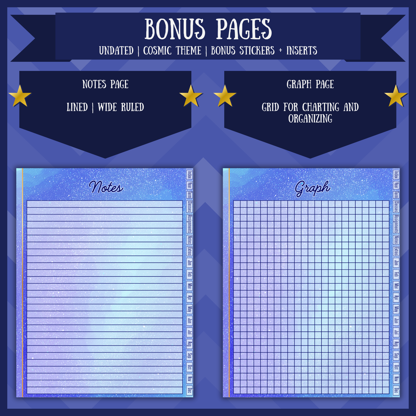 Cosmic Academic Digital Interactive Planner Monday Start