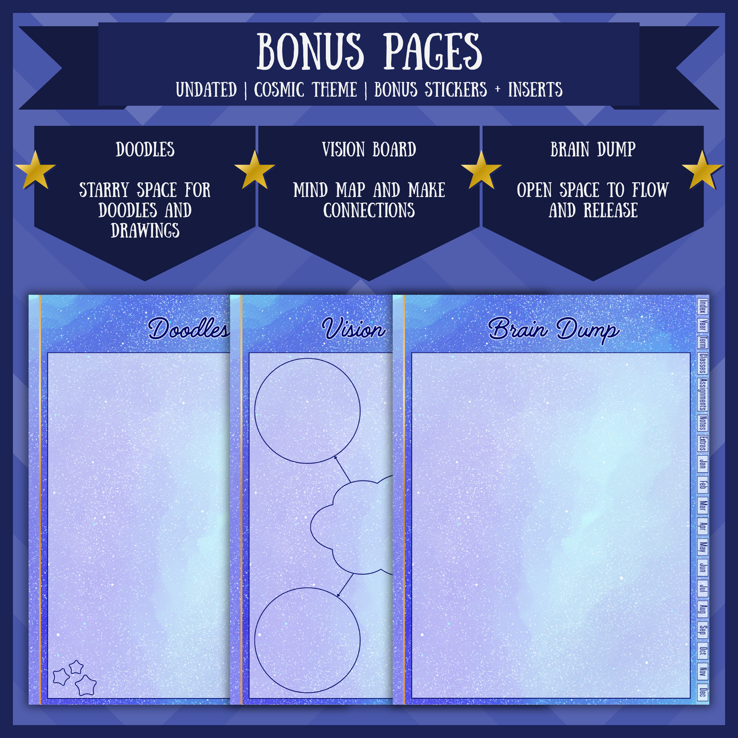 Cosmic Academic Digital Interactive Planner Monday Start