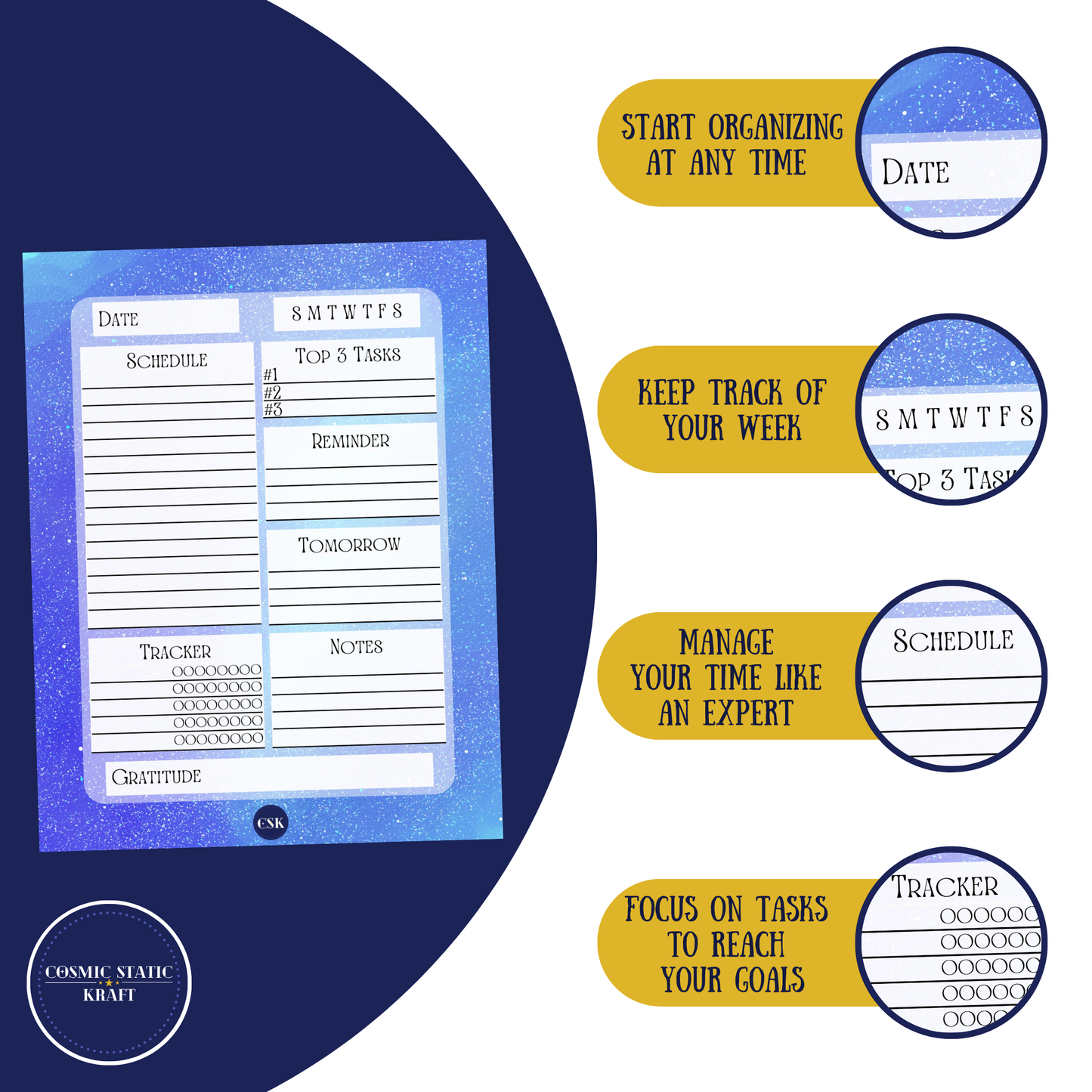 Cosmic Printable Daily Planner