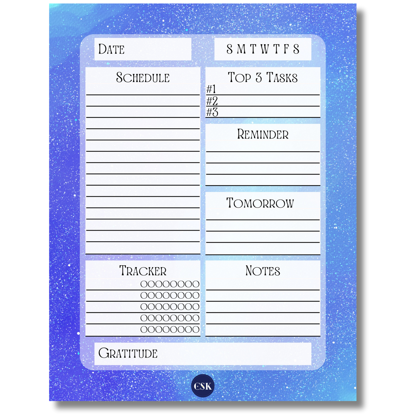 Cosmic Printable Daily Planner