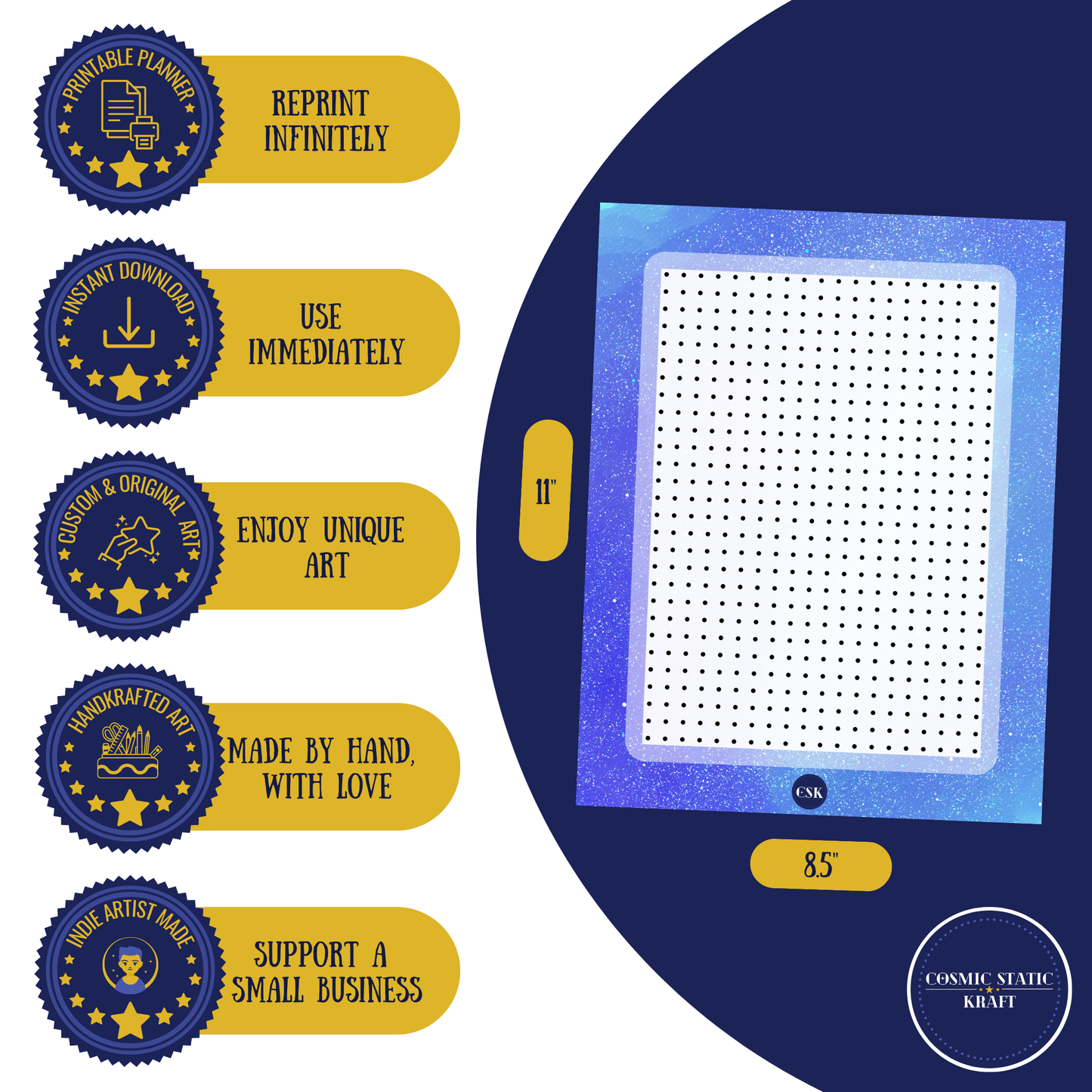 Cosmic Printable Dot Planner