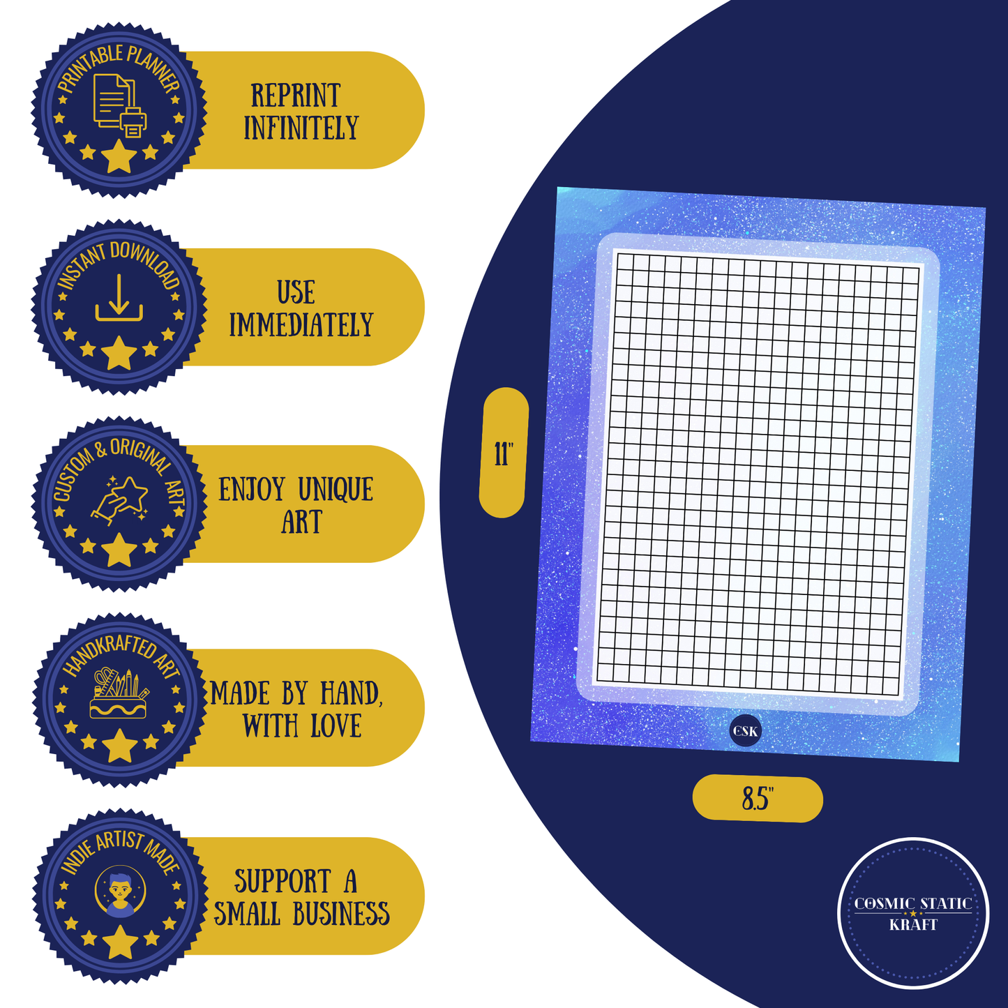 Cosmic Printable Grid Planner