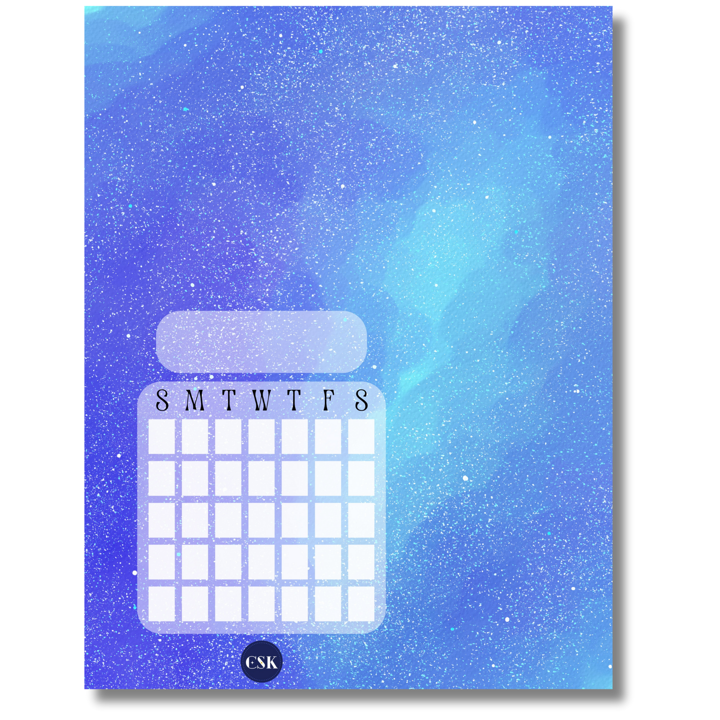 Cosmic Printable Monthly Cover Planner