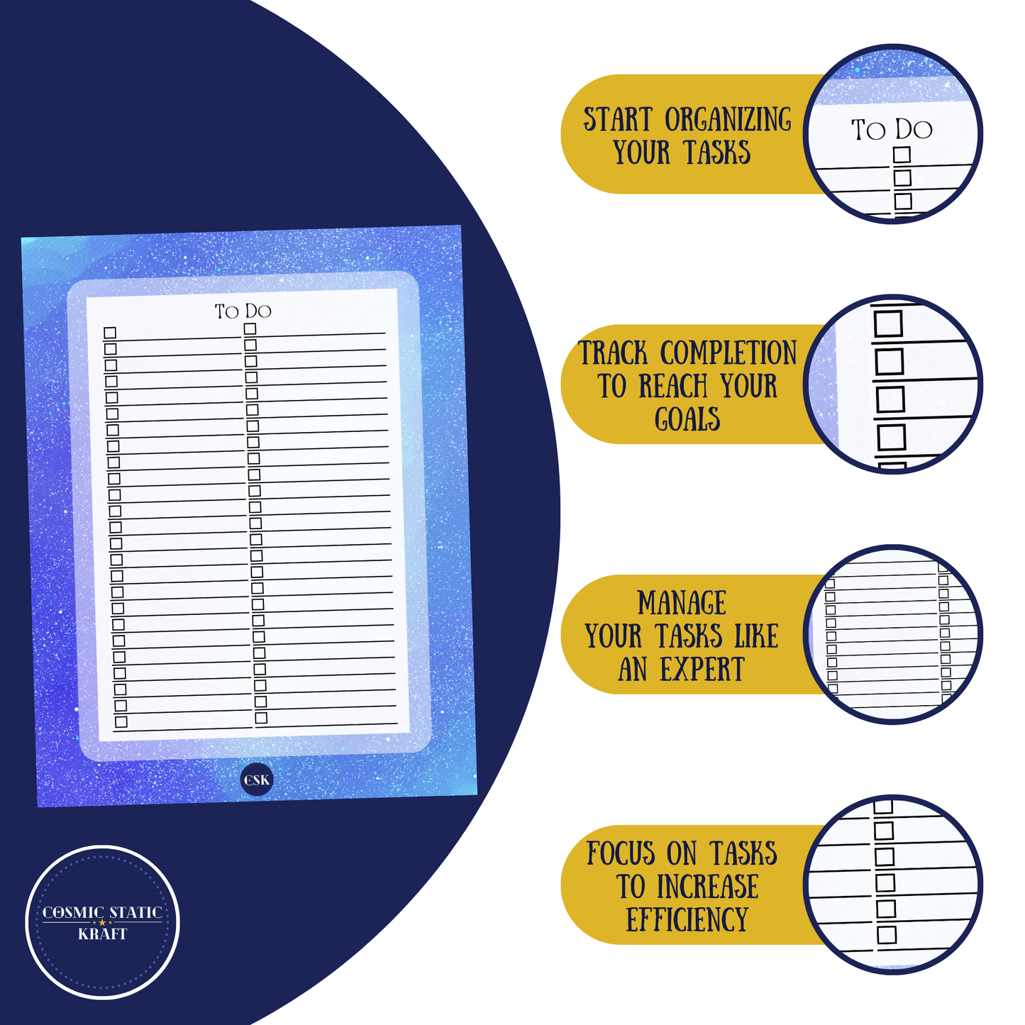 Cosmic Printable To-Do Double Column Planner