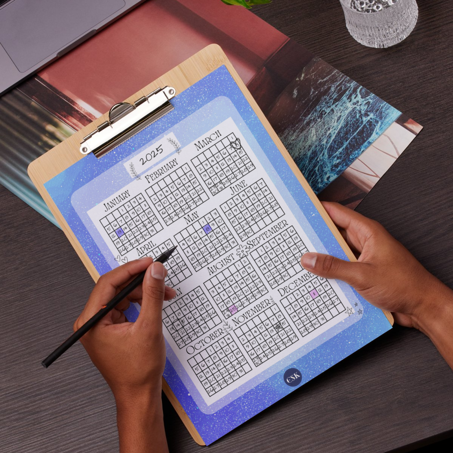 Cosmic Printable Year At-A-Glance Planner
