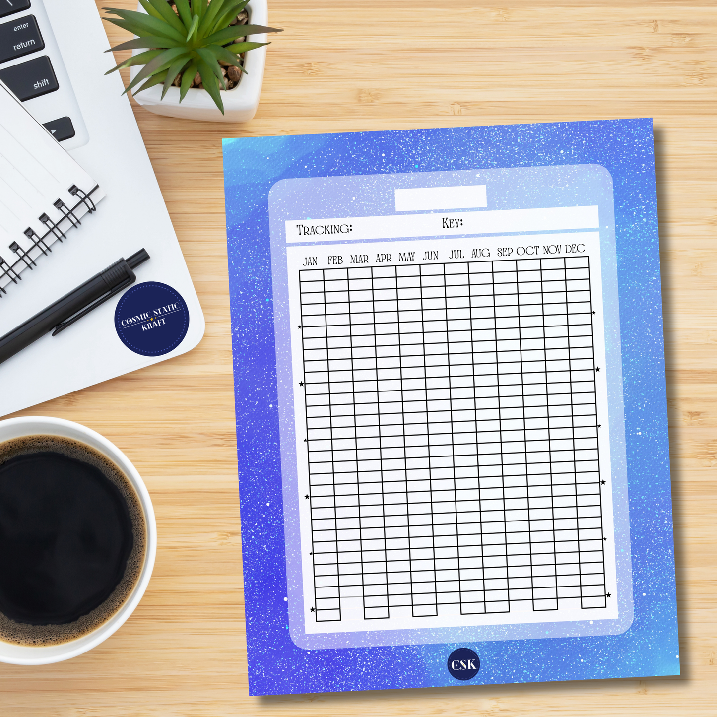 Cosmic Printable Year Tracker Planner
