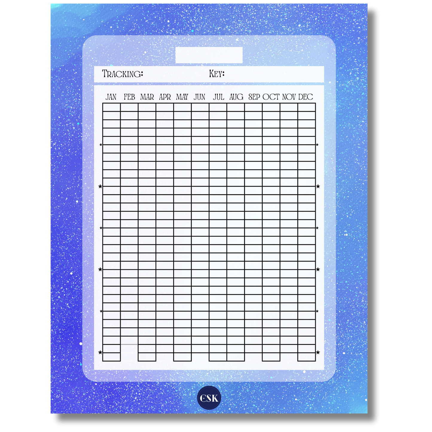 Cosmic Printable Year Tracker Planner