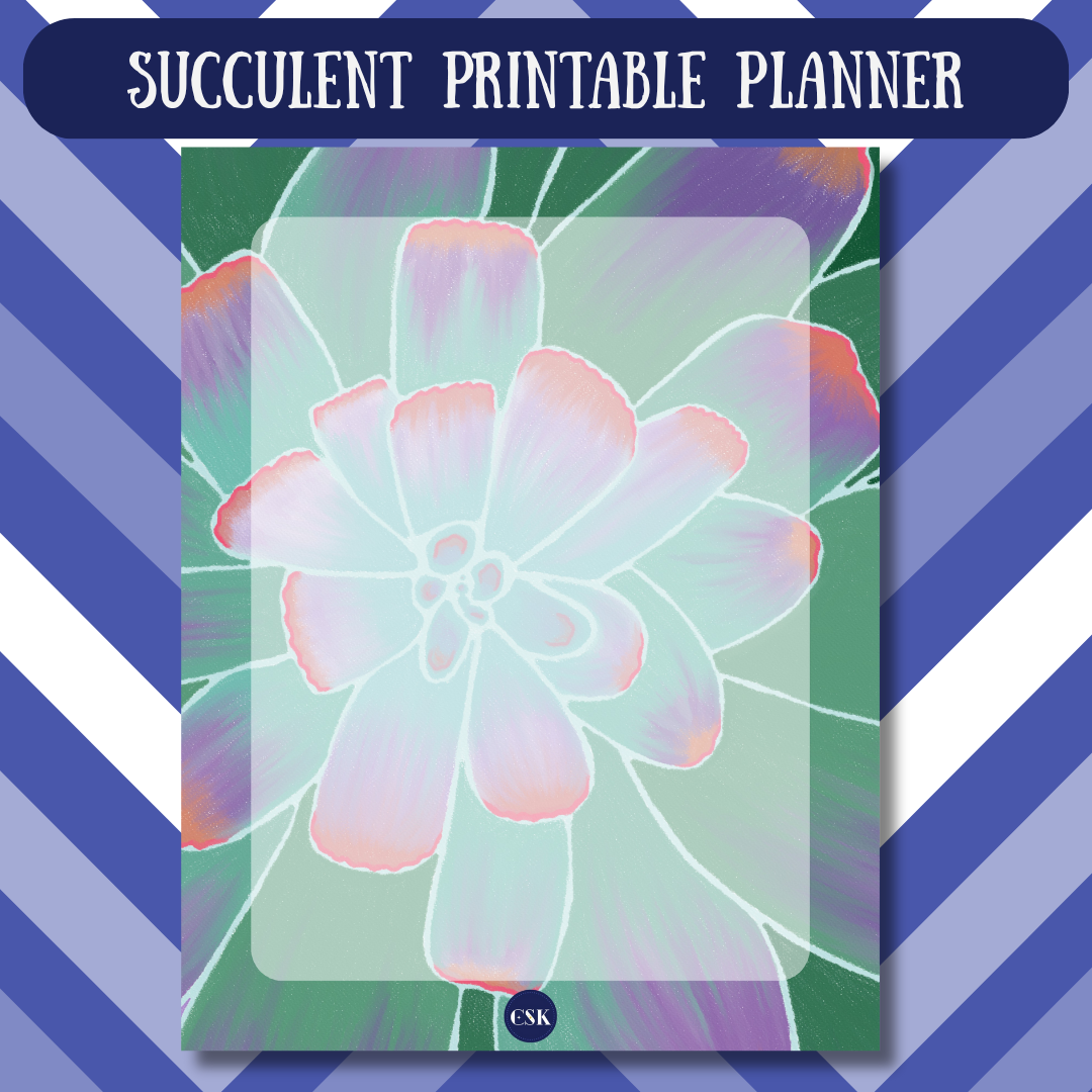 Succulent Printable Semi-Blank Planner