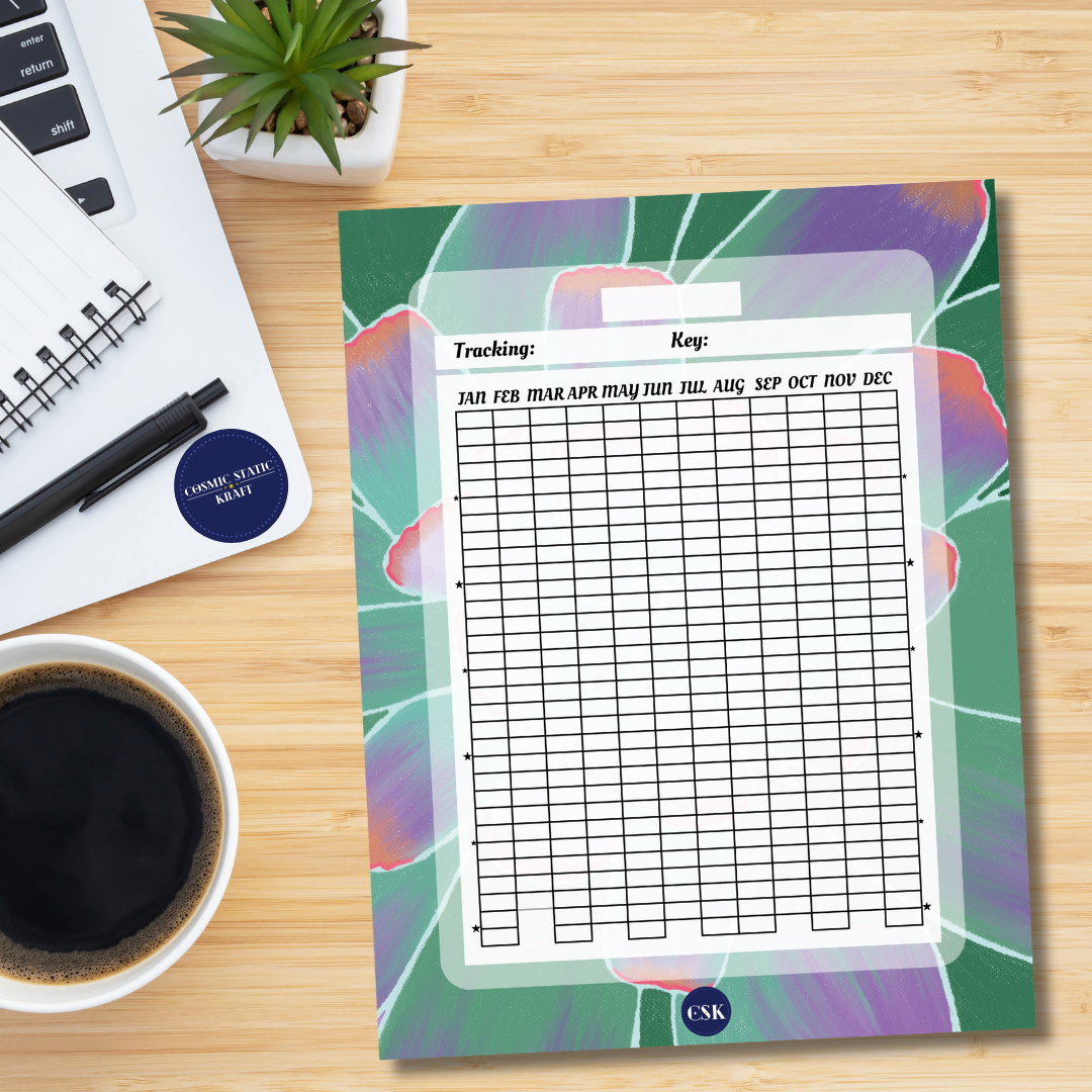 Succulent Printable Year Tracker Planner