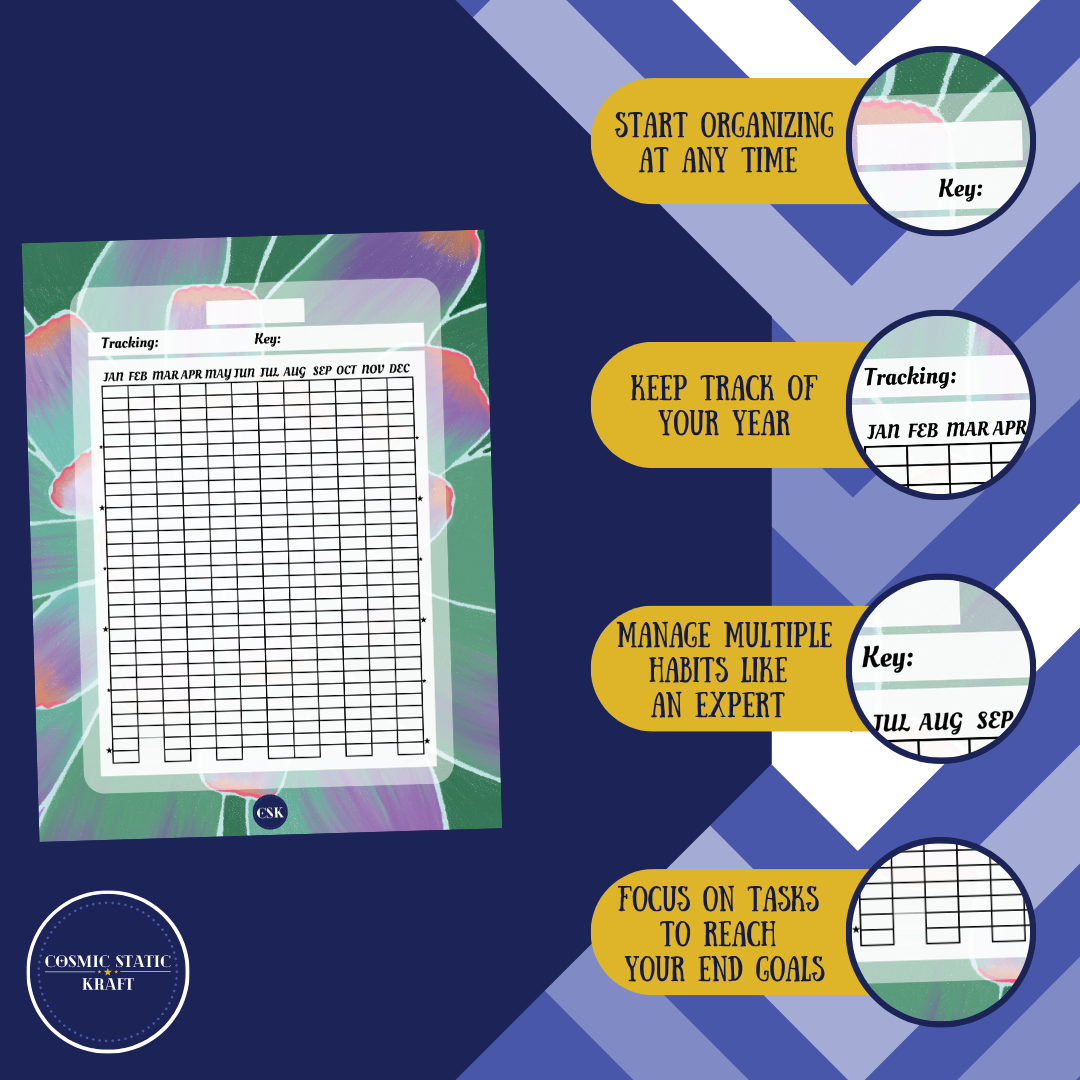 Succulent Printable Year Tracker Planner