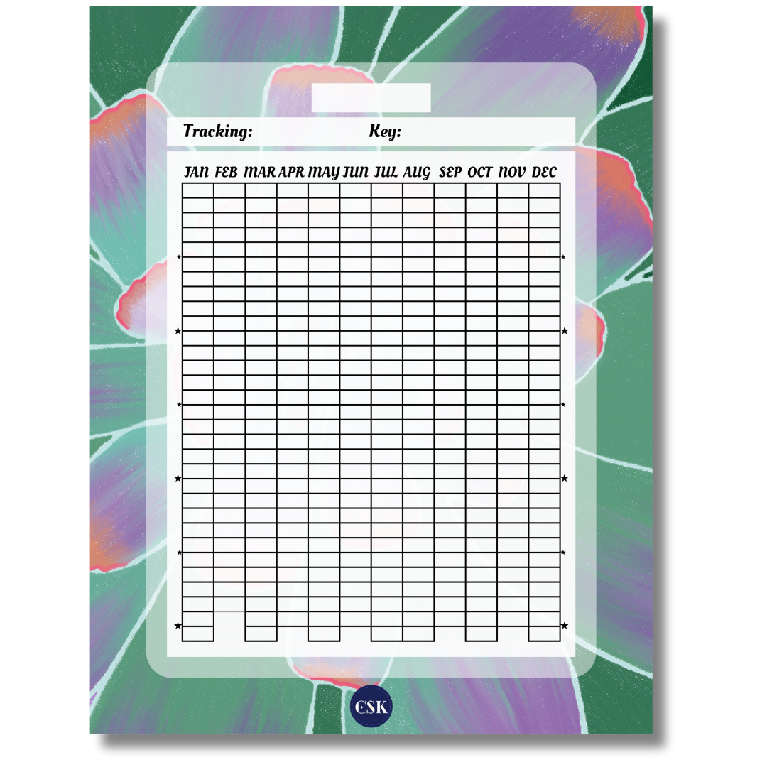 Succulent Printable Year Tracker Planner