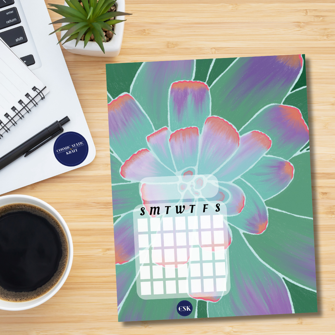 Succulent Printable Monthly Cover Planner