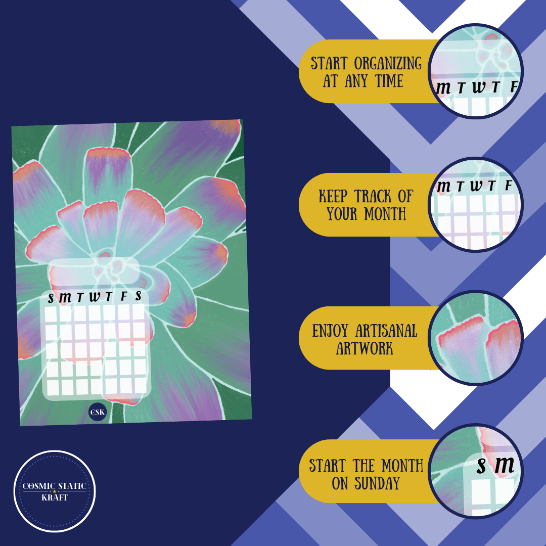 Succulent Printable Monthly Cover Planner