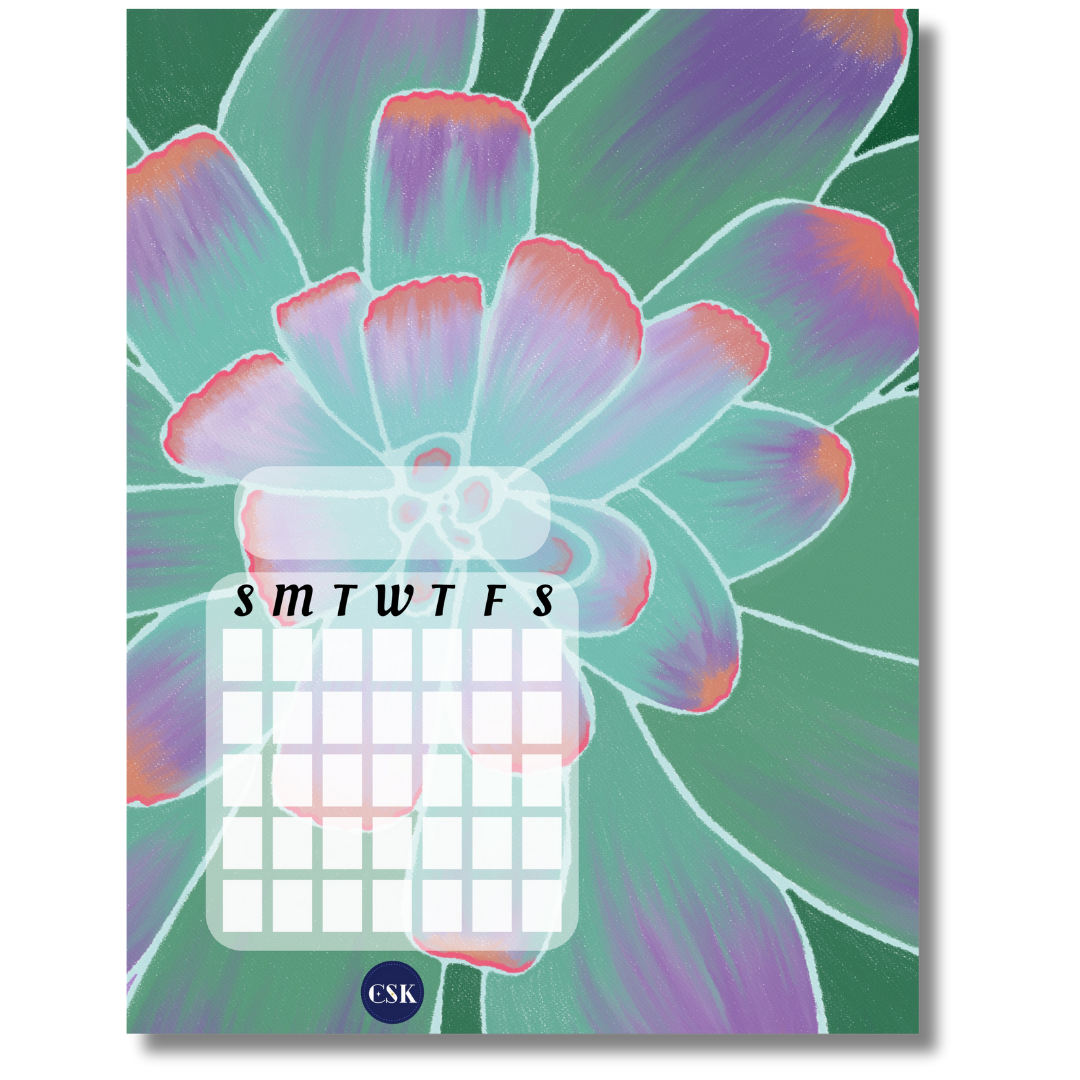Succulent Printable Monthly Cover Planner