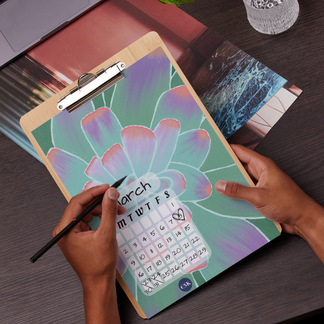 Succulent Printable Monthly Cover Planner