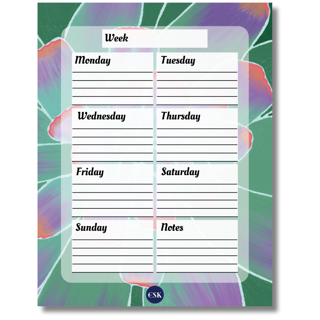 Succulent Printable Weekly Planner
