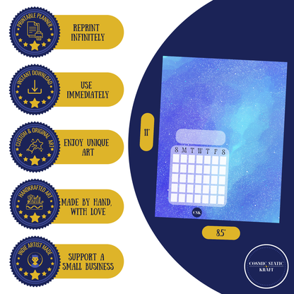 Cosmic Printable Monthly Cover Planner