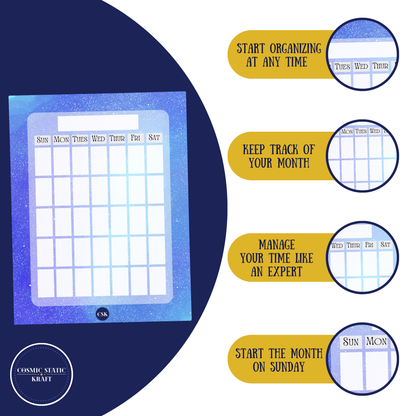 Cosmic Printable Monthly Planner