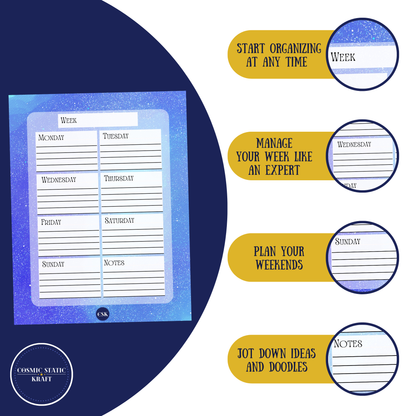 Cosmic Printable Weekly Planner