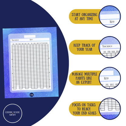 Cosmic Printable Year Tracker Planner