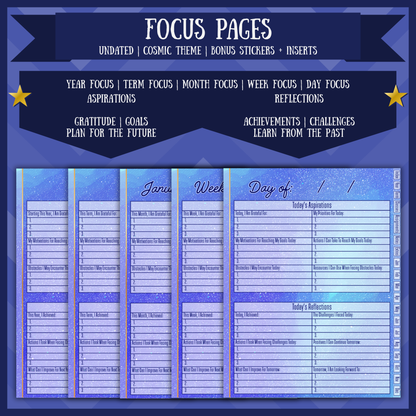 Cosmic Academic Digital Interactive Planner Monday Start