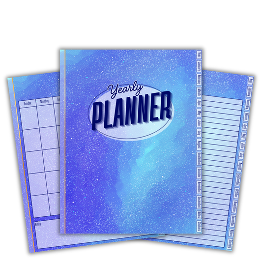 Cosmic Yearly Digital Planner Undated Sunday Start Hyperlinked