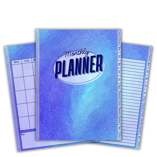 Cosmic Monthly Digital Planner Undated Monday Start Hyperlinked