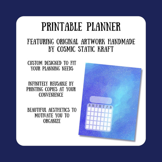 Printable Cosmic Cover Planner Title