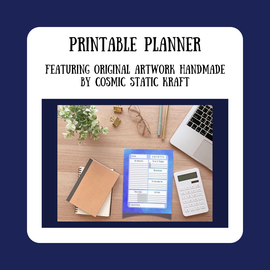 Printable Cosmic Daily Planner Mockup 1