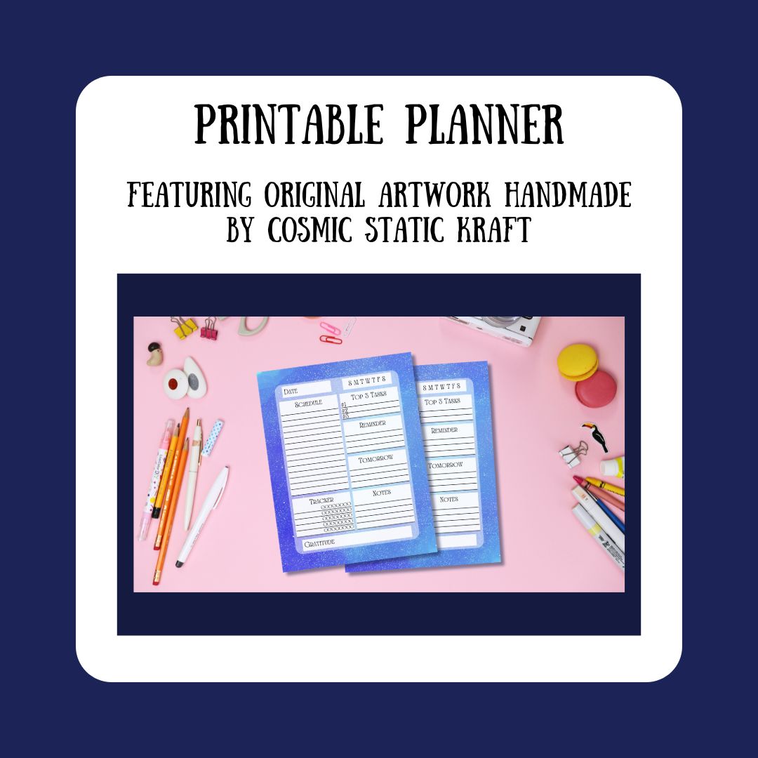 Printable Cosmic Daily Planner Mockup 2