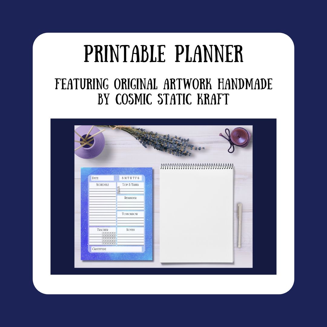 Printable Cosmic Daily Planner Mockup 3