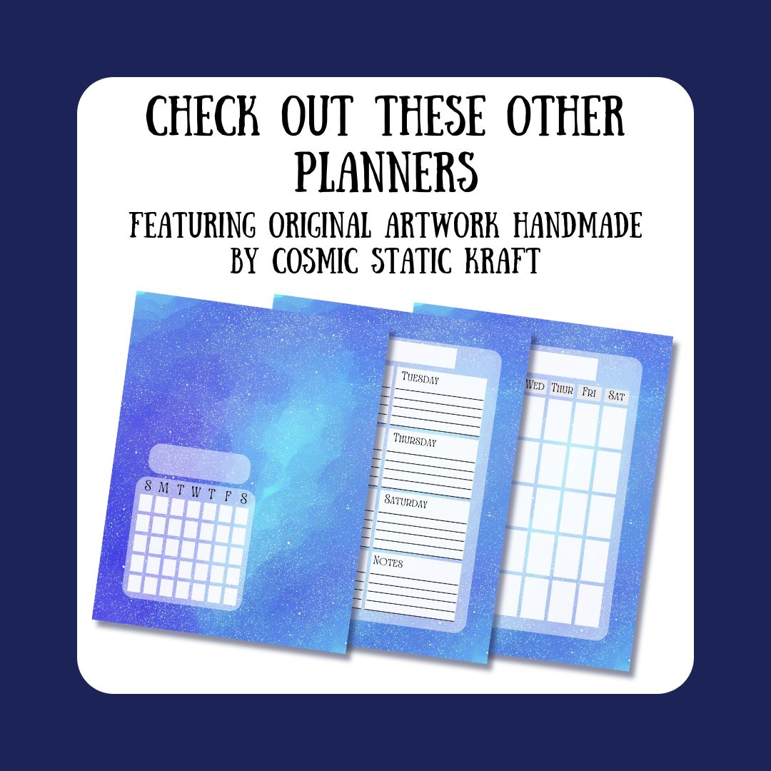 Printable Cosmic Daily Planner Options