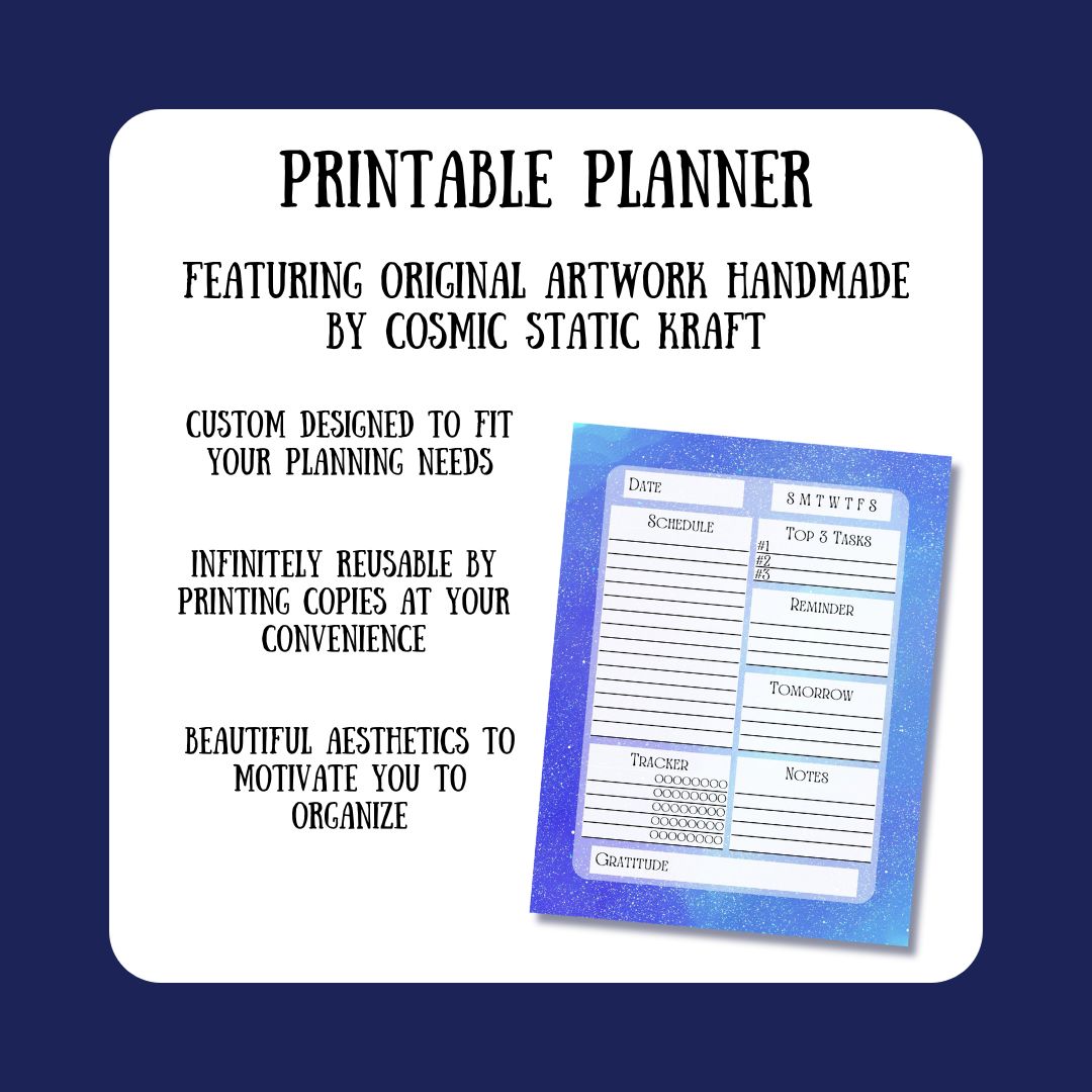 Printable Cosmic Daily Planner Title