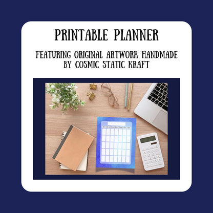 Printable Cosmic Monthly Planner Mockup 1