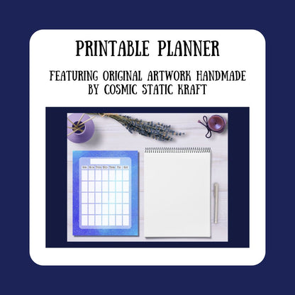 Printable Cosmic Monthly Planner Mockup 3