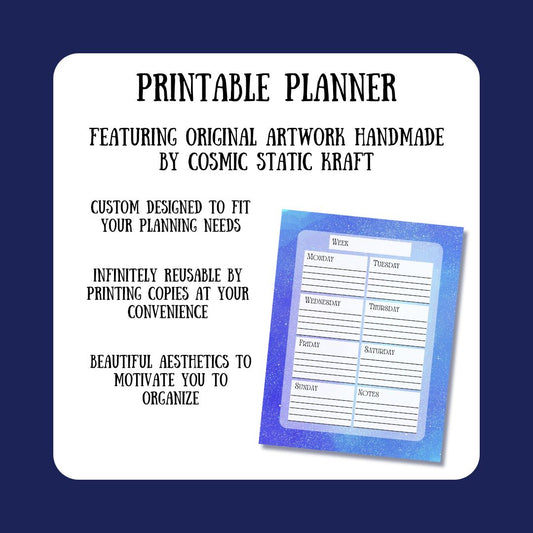 Printable Cosmic Weekly Planner