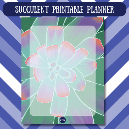 Succulent Printable Semi-Blank Planner