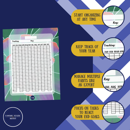 Succulent Printable Year Tracker Planner