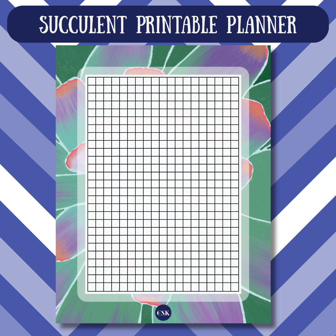 Succulent Printable Grid Planner