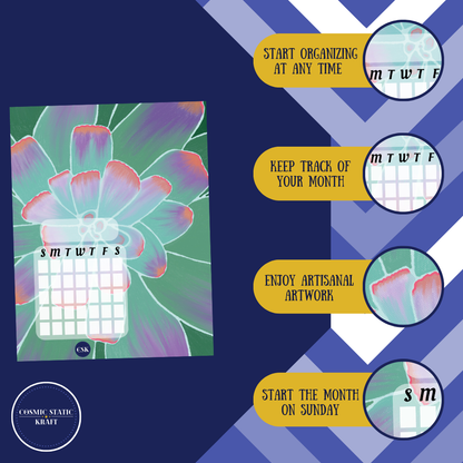 Succulent Printable Monthly Cover Planner