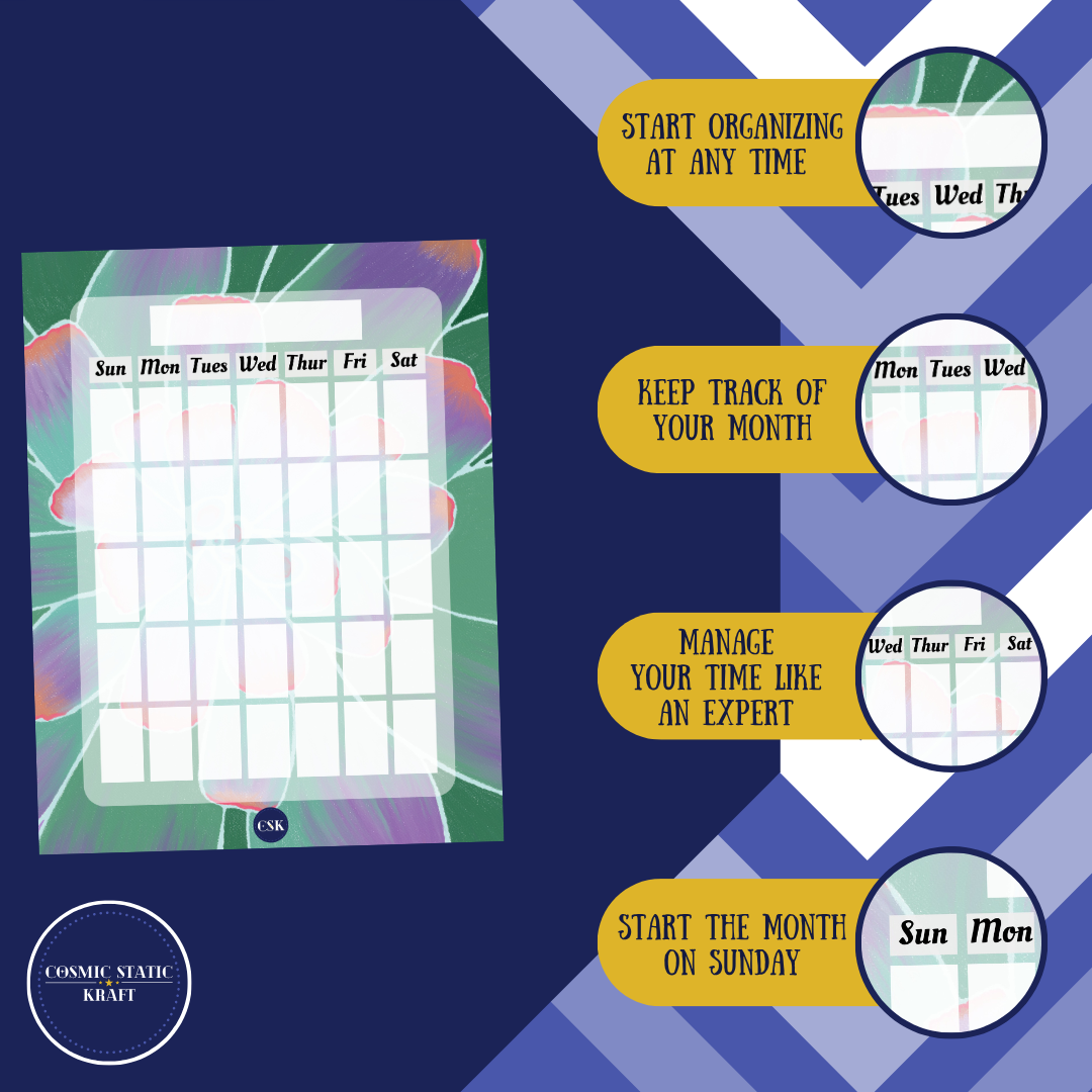 Succulent Printable Monthly Planner