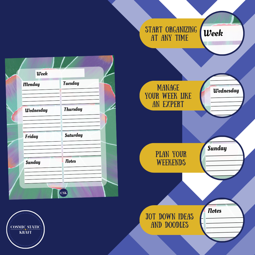 Succulent Printable Weekly Planner