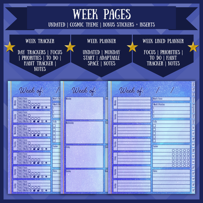 Cosmic Academic Digital Interactive Planner Monday Start